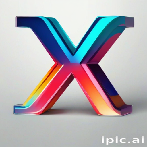 Vibrant and Colorful 3D Render of the Letter X with Gradient Effects