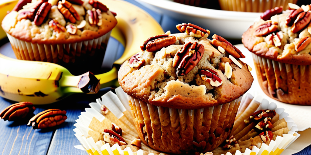 banana and pecan nut muffins