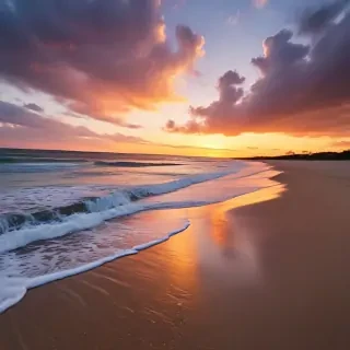 sun set on beach
