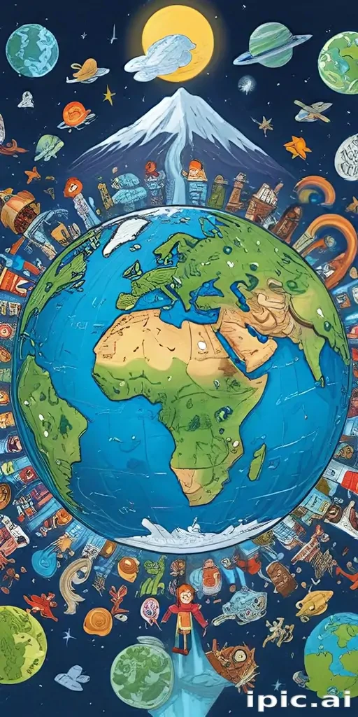 cartoon picture of the planet earth