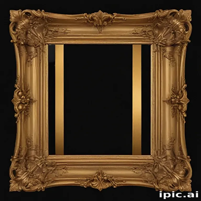 rectangle gold frame png