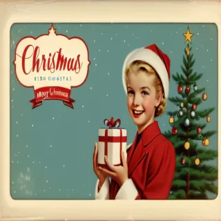 retro christmas image