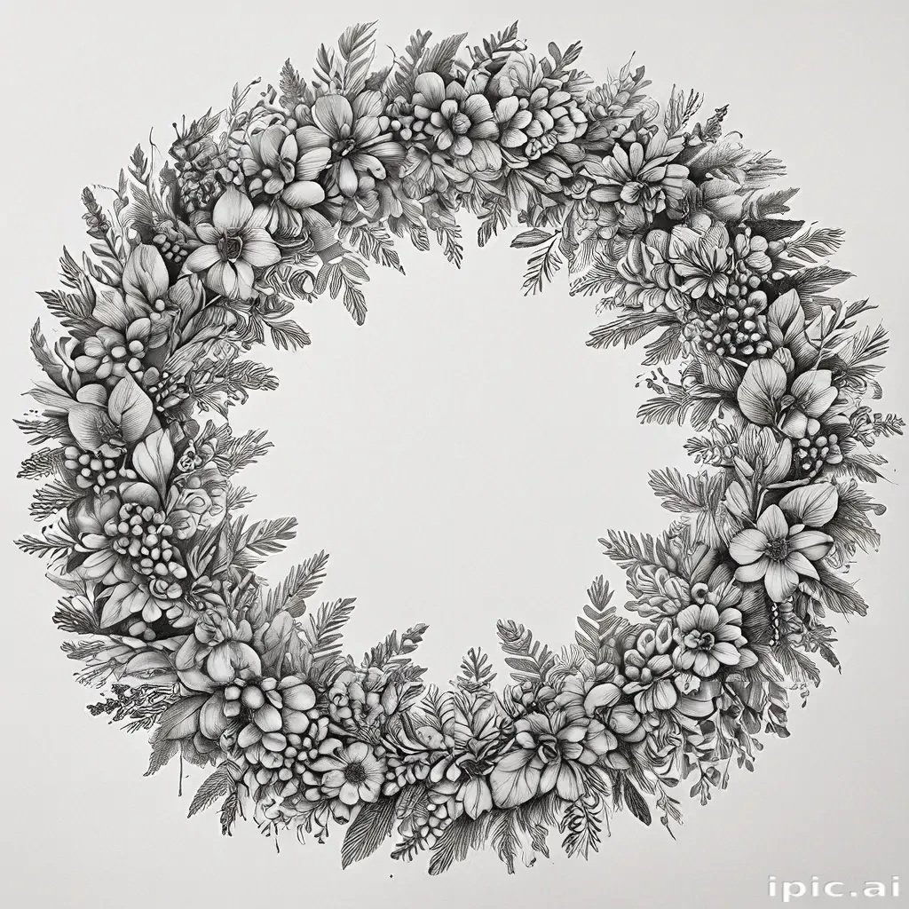 wreath drawing