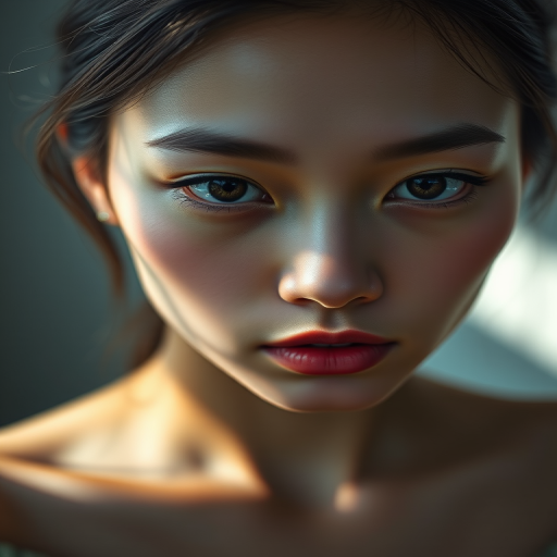 Her expression is calm yet intense, with her lips slightly parted and her gaze looking directly into the camera, creating a sense of intimacy and directness. The lighting is soft and evenly distributed, enhancing the natural texture of her skin and highlighting her features without any harsh shadows.,<lora:flux_realism_lora:1>, . <lora:makinaflux_chaewon_v1.0:1>"