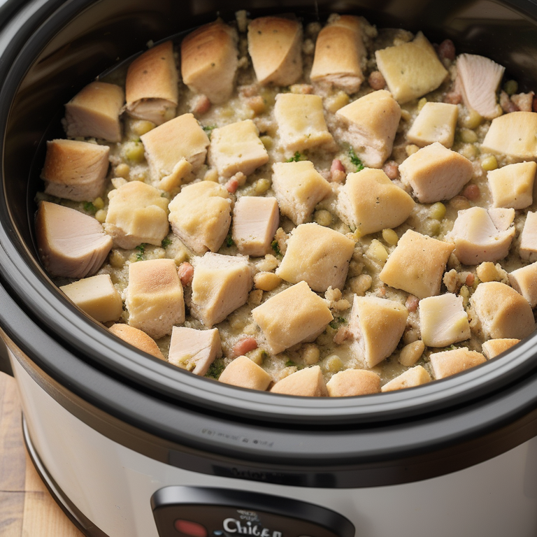 chicken stuffing crockpot 4 ingredients