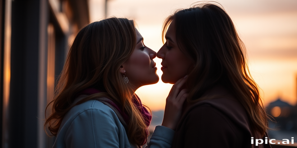 couple kissing aesthetic