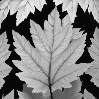 leaf white and black