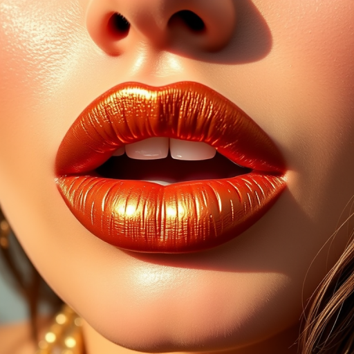 Metallic Bronze Goddess lip style showcases a rich, warm metallic sheen that complements sun-kissed skin and adds a touch of glamour to any look