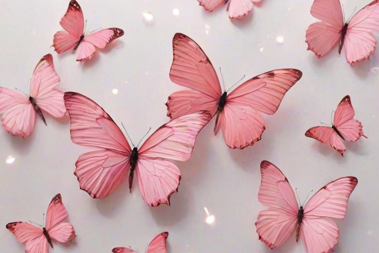 pink butterflies aesthetic