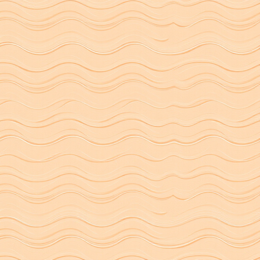 Create a seamless pattern of wavy lines in a soft peach background, using a Canon EOS R5 camera with a 50mm f/1.8 lens, aperture set to f/8, ISO 100, focus mode set to single point, and natural lighting to enhance texture and clarity.