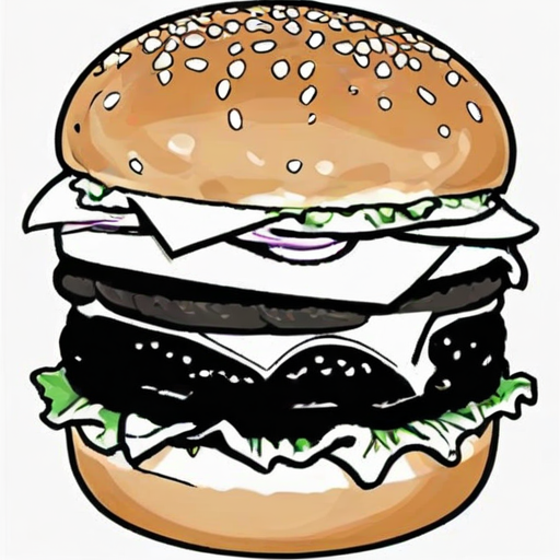 burger clipart black and white