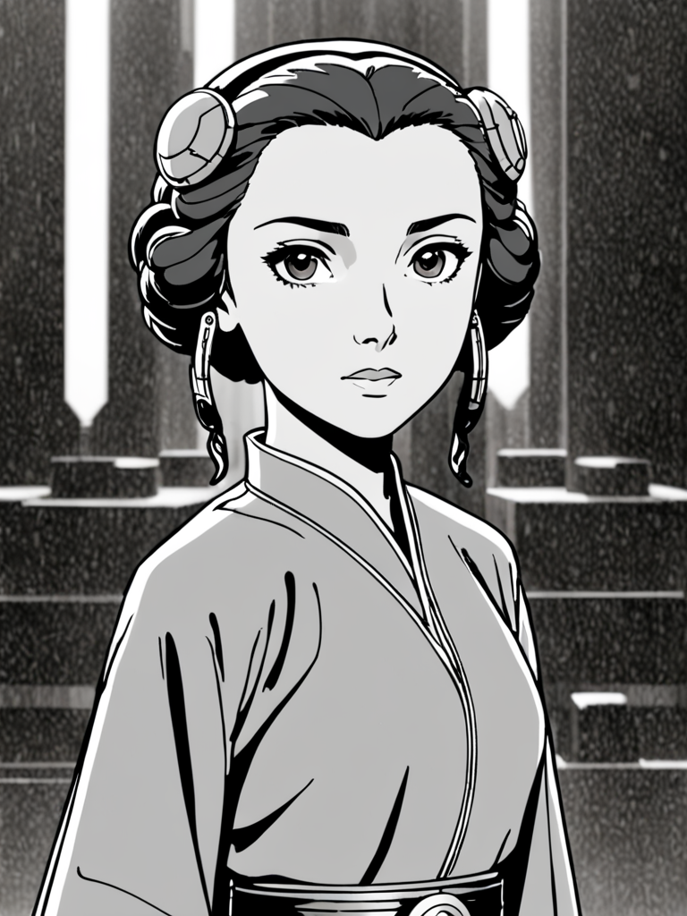 Ai Image Generator - Ai Art Generator - High Quality and 100% Unique Images  - iPic.Ai Padmé Amidala, anime, manga, 2d, ghibli, ghost in a shell, black  and white, cute, sailormoonartstyle, action