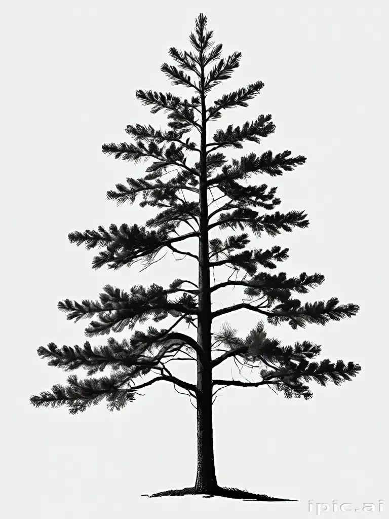 pine tree clip art black and white