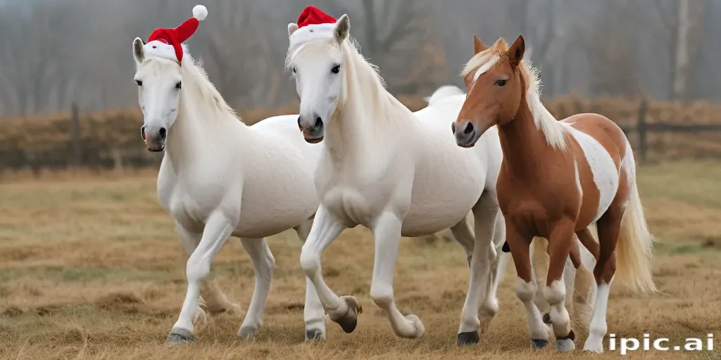 pictures of christmas horses
