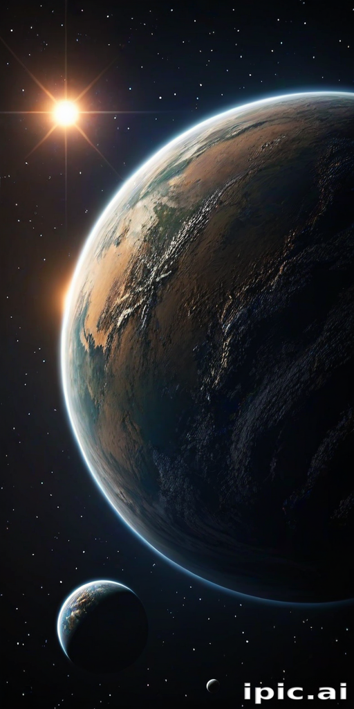 Majestic Cosmic Landscape Featuring Earth and Two Other Distant Planets