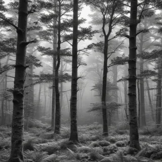 forest clipart black and white