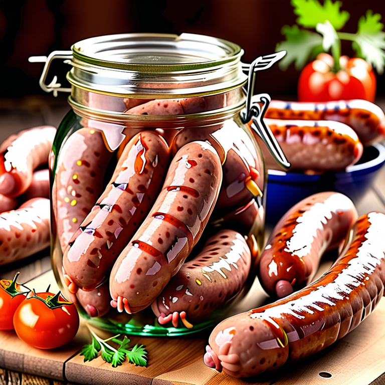 hot sausages in a jar