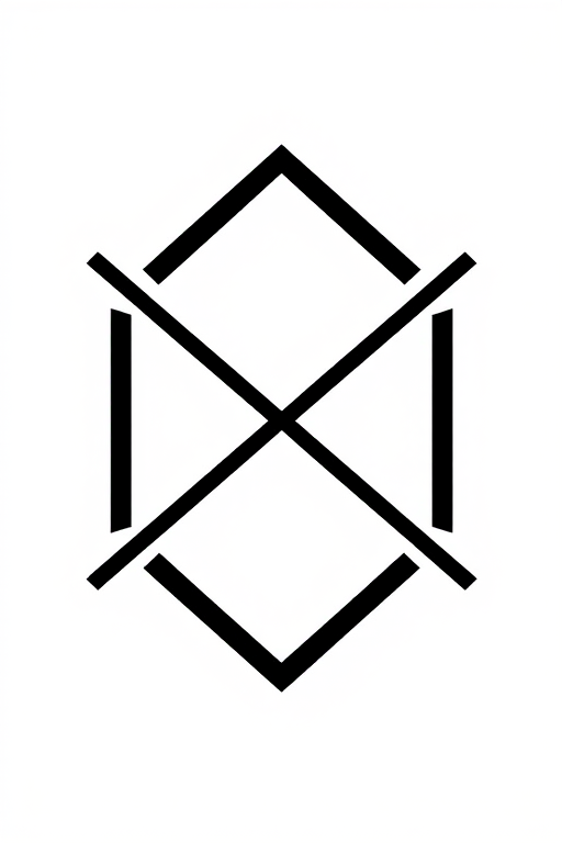 Create an abstract black geometric design on a white background, photographed from a top-down view with a DSLR camera, aperture set to f/2.8 for soft depth of field, ISO 100 for minimal noise, and a shutter speed of 1/125s for optimal exposure.