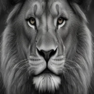 lion black and white