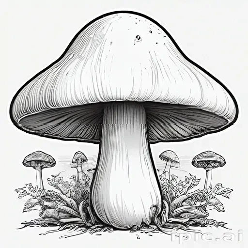 mushroom line art