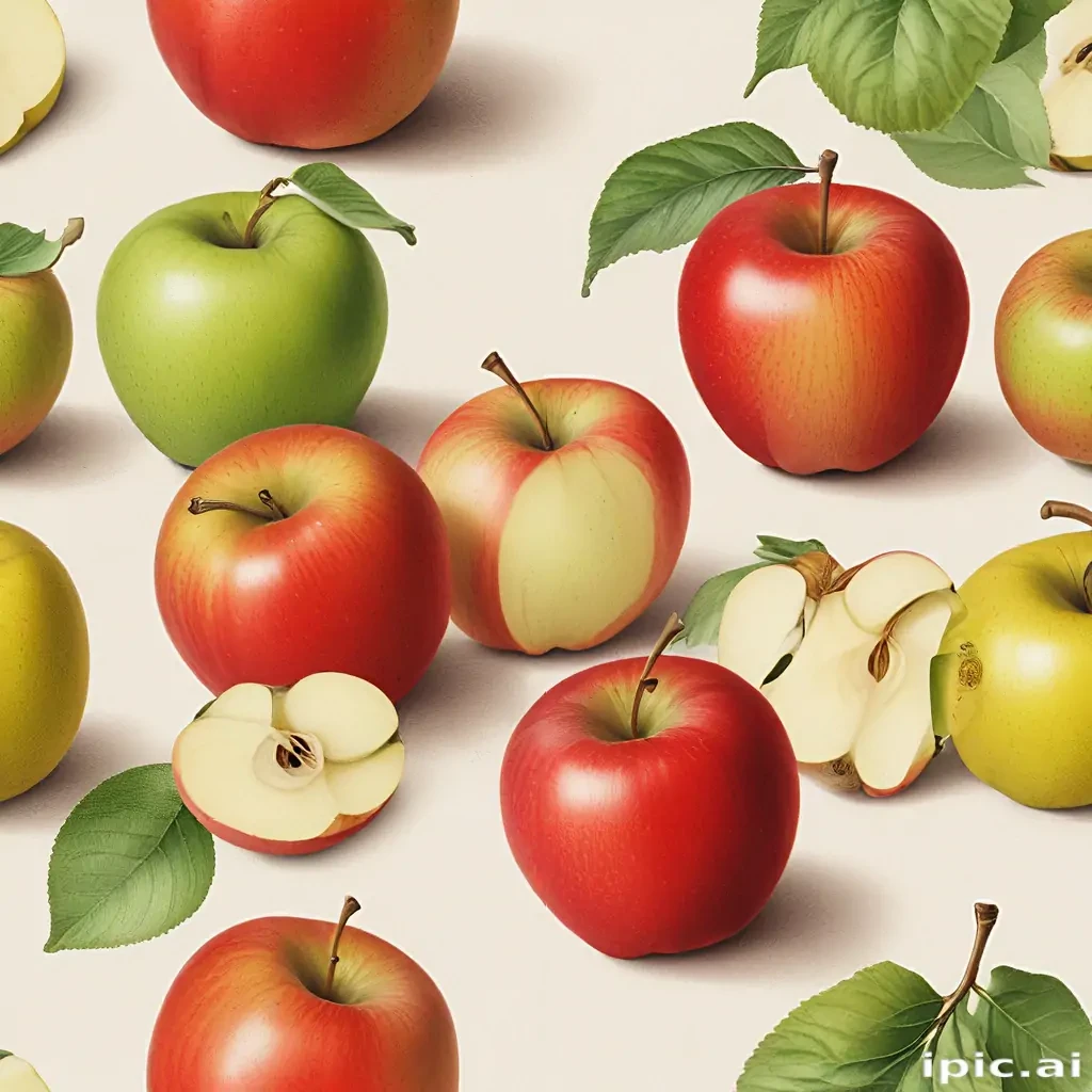 drawn apples