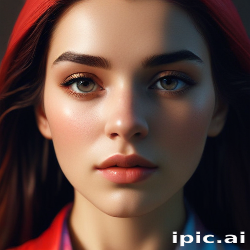 Stunning Portrait of a Young Woman with Striking Features and Vibrant Hair