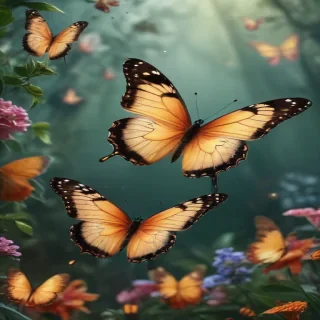 background with butterflies
