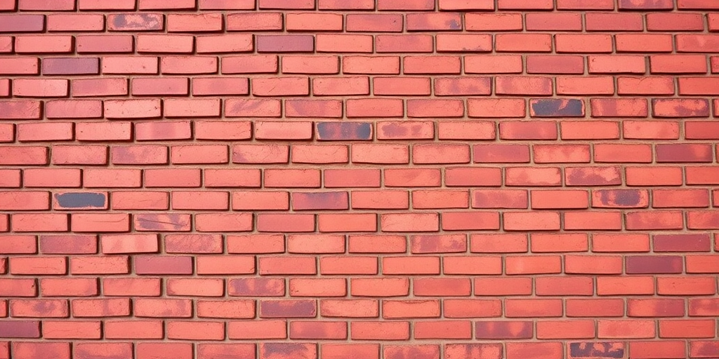 Generate a high-resolution image of a red brick wall, captured with a DSLR camera at f/8 aperture, 1/125 shutter speed, ISO 100, in a straight-on view with a slight vignette effect.