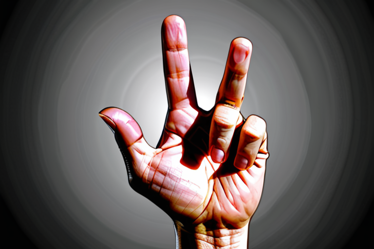An Artistic Representation of a Hand Making a Unique Gesture
