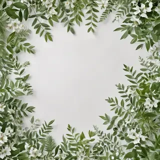 white and greenery background