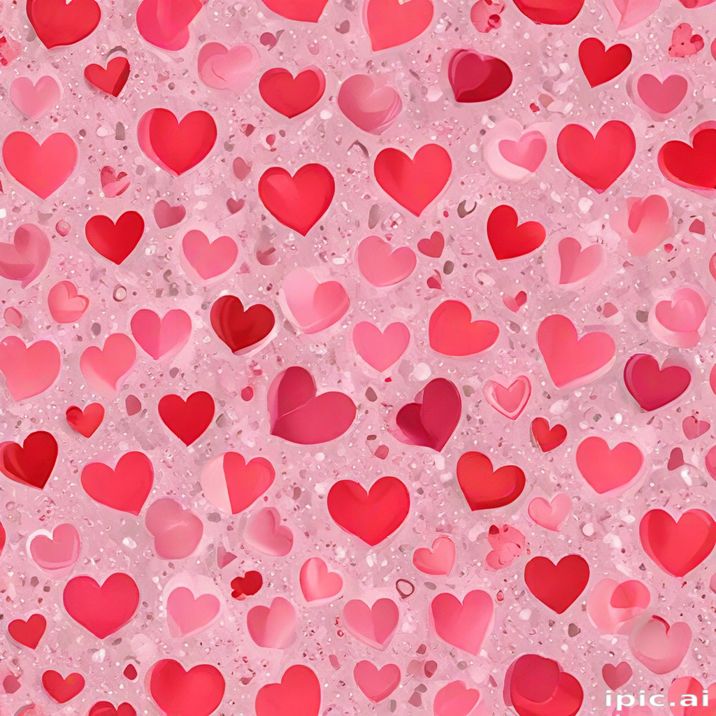 A Vibrant Pattern of Colorful Hearts on a Soft Pink Background