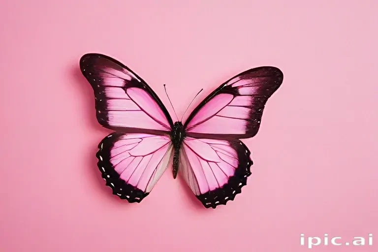 pink background butterfly