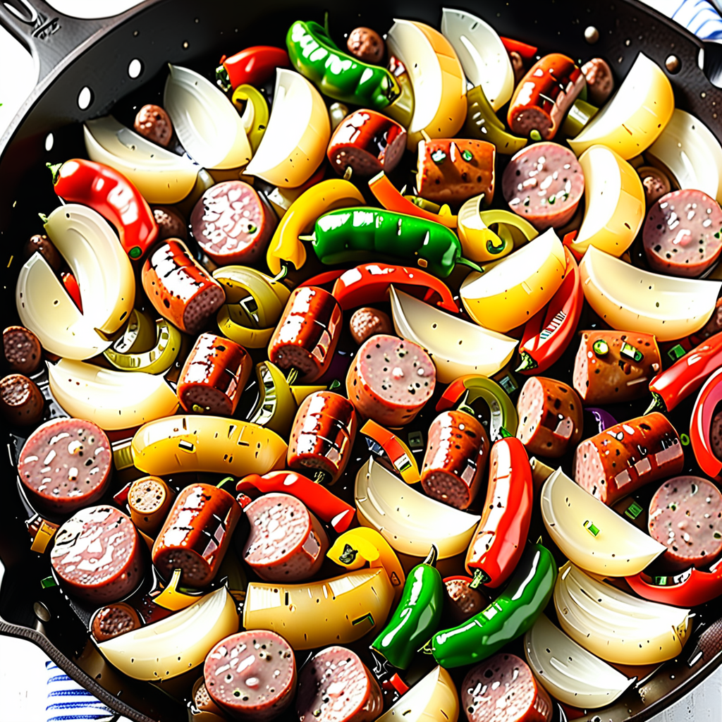 sausage potatoes onions and peppers