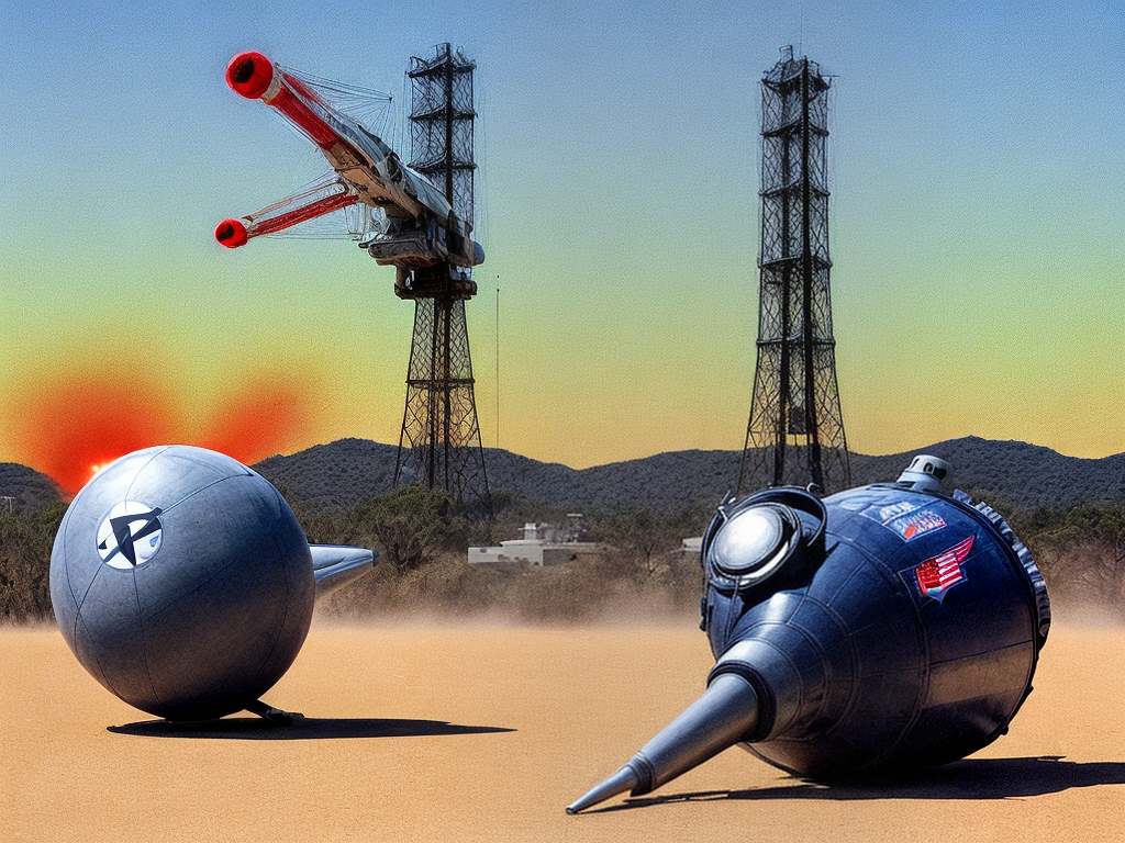 Truth bomb news logo with retro rca radio tower, dr strangelove bomb rider