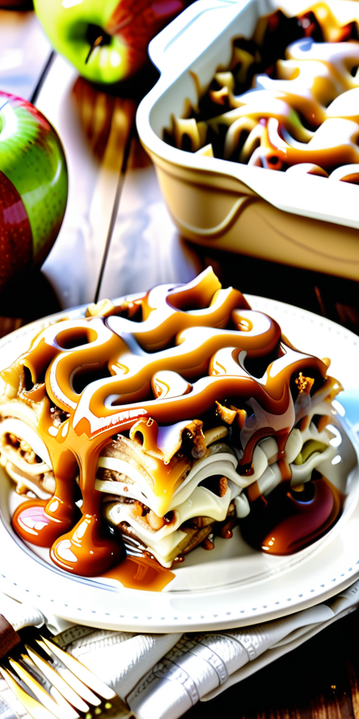 caramel apple cinnamon roll lasagna