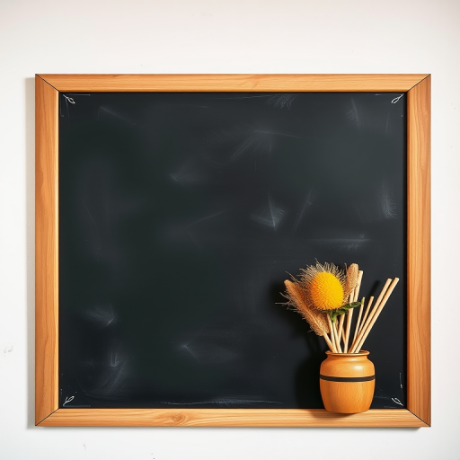 Create a high-resolution image of a clean chalkboard with a wooden frame, captured with a Canon EOS R5 at f/8, ISO 100, shutter speed 1/125 sec, using a wide-angle lens and natural lighting for enhanced clarity and detail.