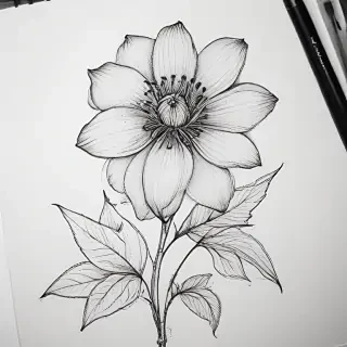 flower line work
