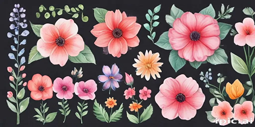 clipart watercolor flowers