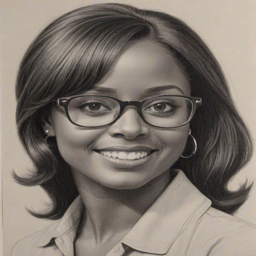 Wonderful Keshia Knight Pulliam, pencil sketch, portrait of Pleasing woman 1959s in glasses, hair style beatnik, outline, clear lines, fine lines, 8k