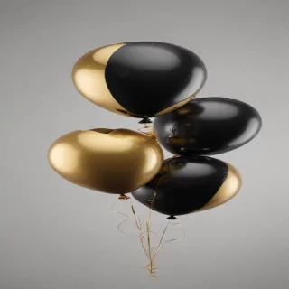 black and gold balloons png