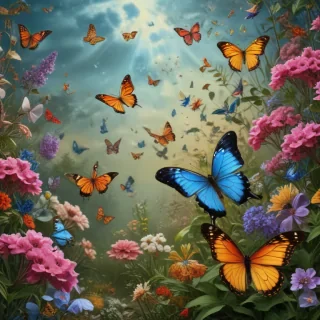 background with butterflies