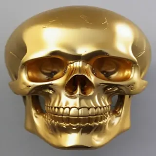 transparent gold skull