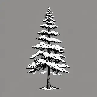 pine tree clipart black and white