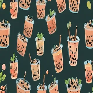 aesthetic boba tea background