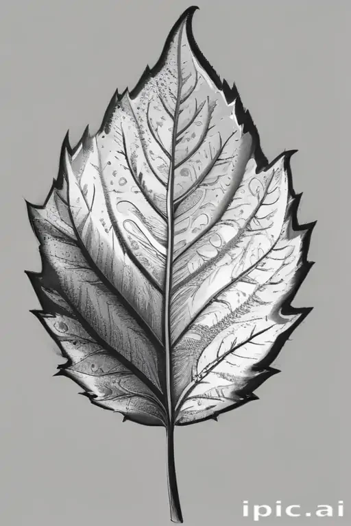 clipart leaf black and white