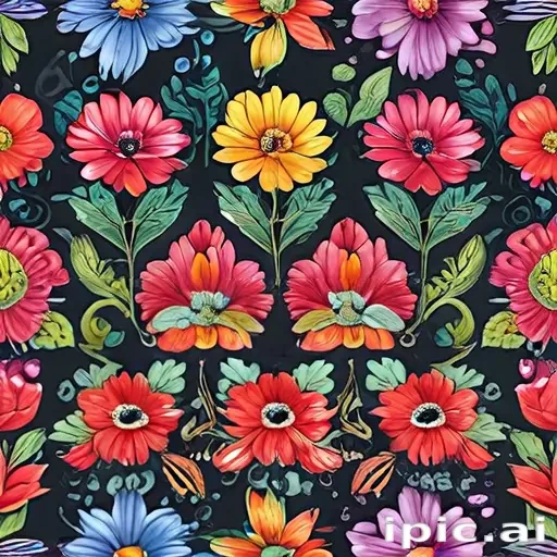 colored drawings of flowers