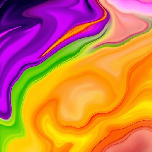 Create an abstract background with swirling colors in vibrant hues of purple, green, orange, and yellow, using a wide-angle lens at f/4.0, ISO 100, and a shutter speed of 1/125s, captured in a digital format with a high-resolution camera to enhance detail and texture.