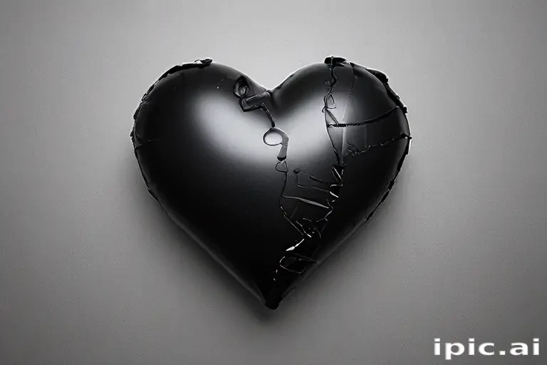 broken black heart
