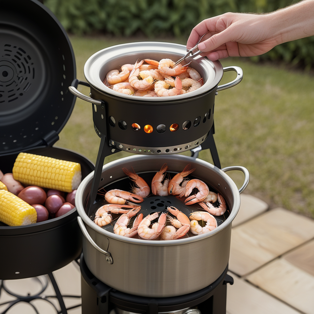 shrimp boil pot and burner