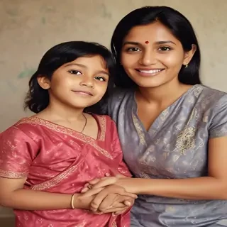 mom and son indian
